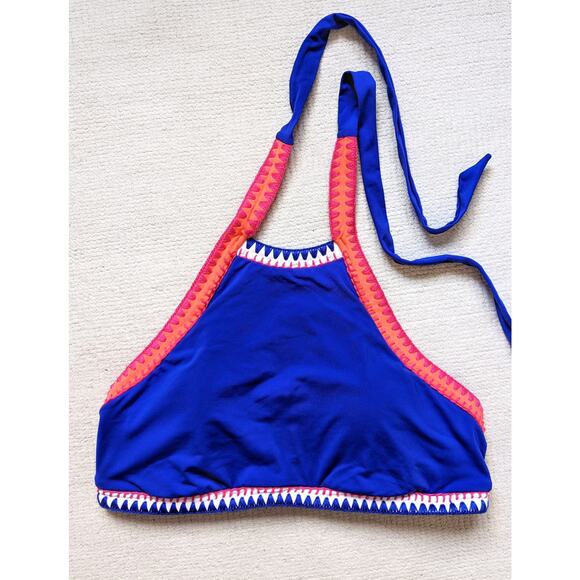 SEAFOLLY 'Summer Vibe' High Neck Halter Bikini Top Size 8 - Picture 4 of 10